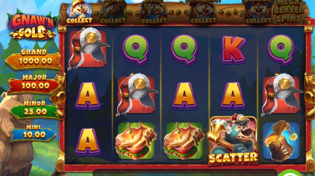 Screenshot from the Gnaw'n Gold slot by Play'n GO