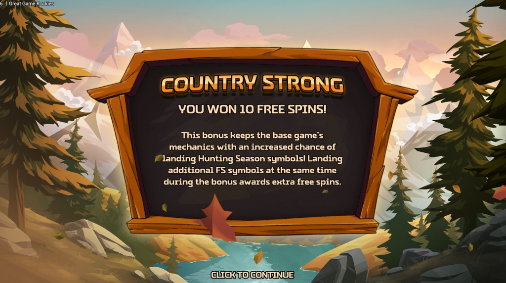 Screenshot della funzione Country Strong di Great Game Rockies