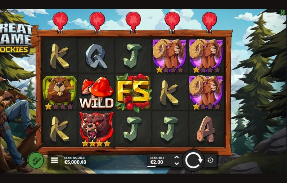 Screenshot della nuova slot Great Game Rockies di Hacksaw Gaming