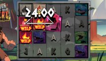 Screenshot from the Grug Make Fire slot by Hacksaw Gaming