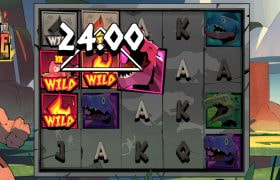 Screenshot from the Grug Make Fire slot by Hacksaw Gaming