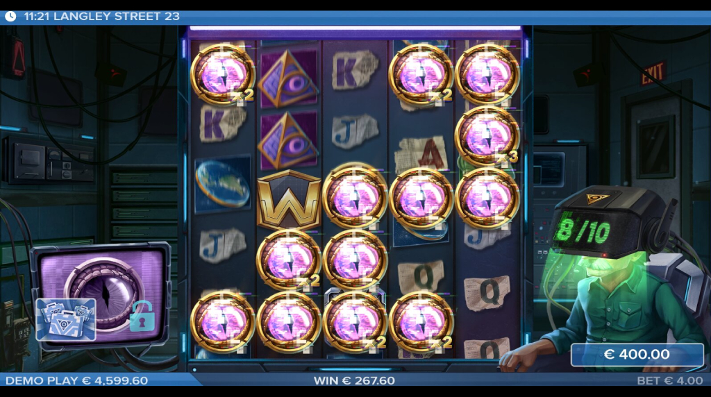 Screenshot from the free spins bonus of Langley Street 23