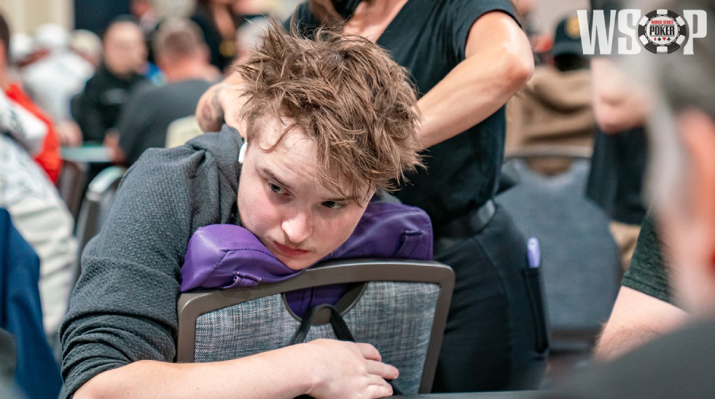 WSOP final table chip leader, Lucas Jumalon.