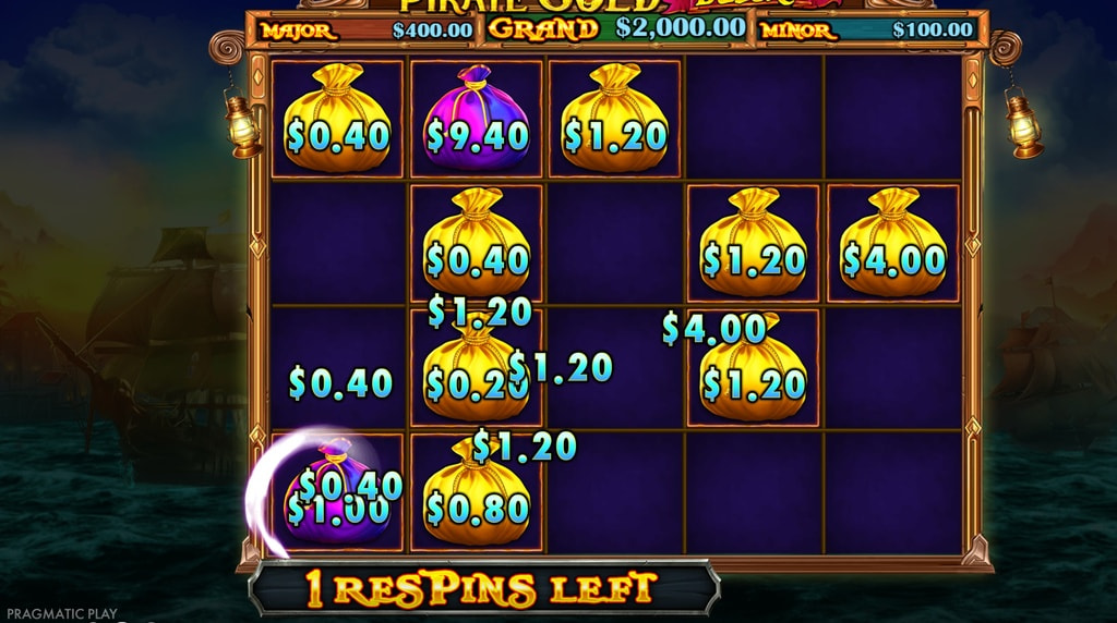 Screenshot fra den nye Pirate Gold Deluxe spilleautomat fra Pragmatic Play