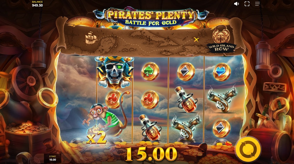 Screenshot fra Pirates Plenty spilleautomaten fra Red Tiger