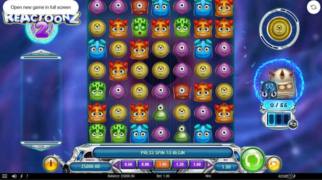 Reactoonz 2 di Play’n GO