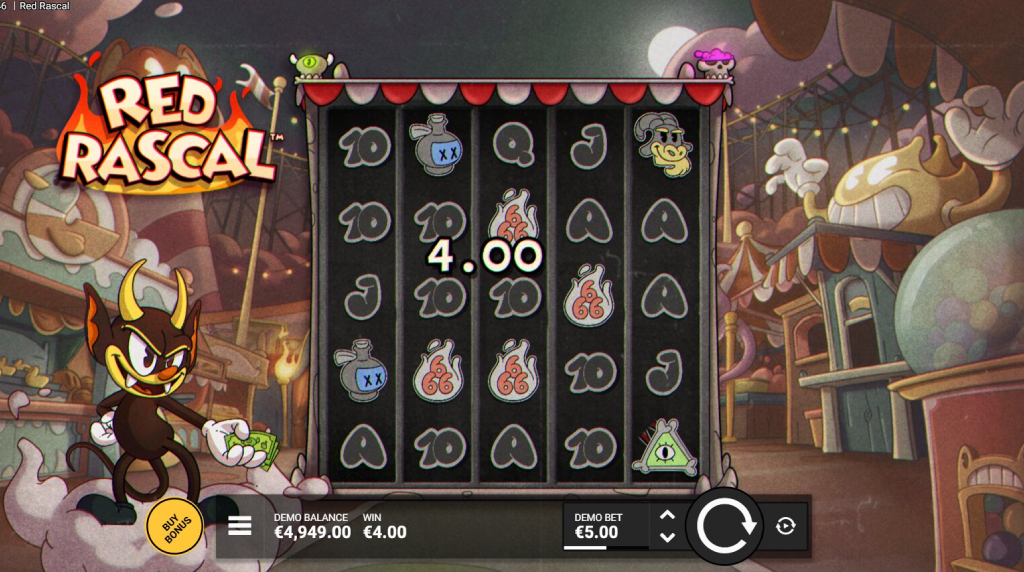 Screenshot from the New Red Rascal Slot by Hacksaw Gaming