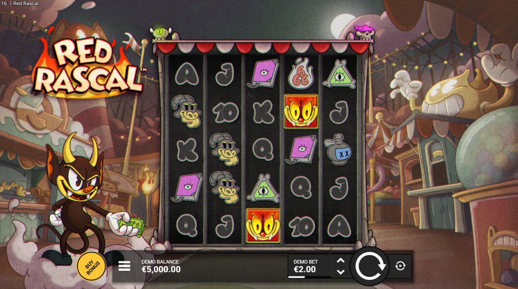 Screenshot della nuova slot Red Rascal di Hacksaw Gaming