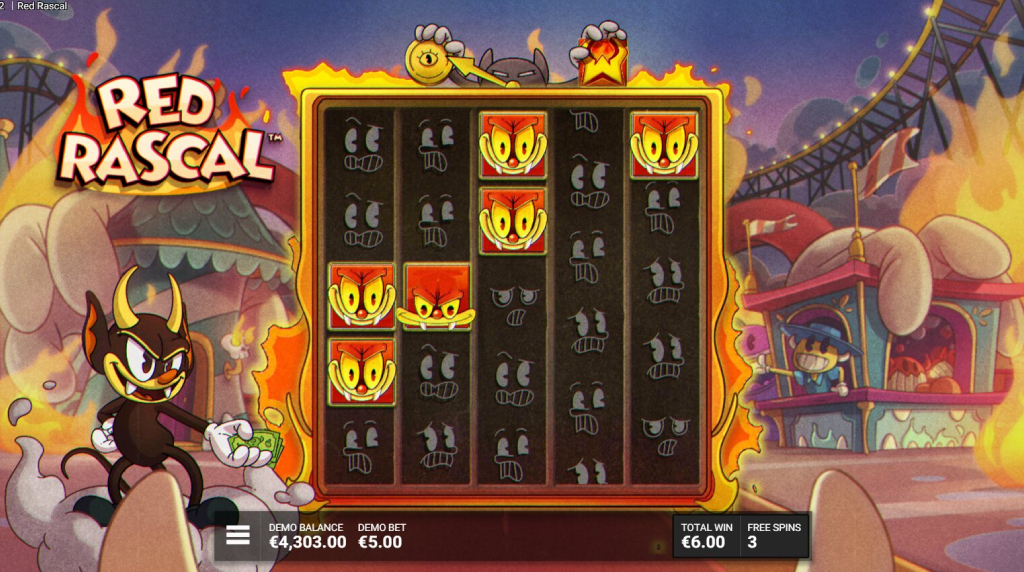 Screenshot from the Ready to Riot free spins of Red Rascal