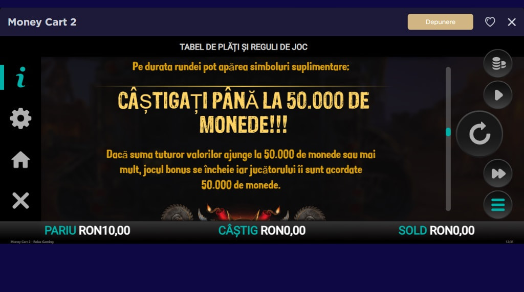 Câștigul maxim la slotul Money Cart 2