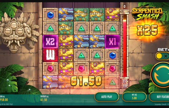 Screenshot from the New Serpentico Smash Slot by Thunderkick