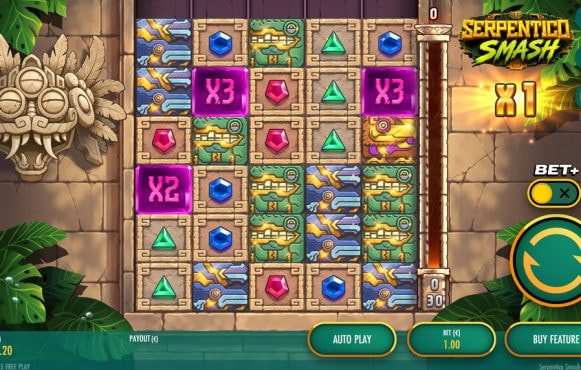 Screenshot van de nieuwe Serpentico Smash slot van Thunderkick