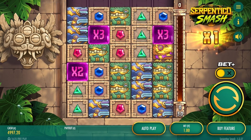 Screenshot van de nieuwe Serpentico Smash slot van Thunderkick
