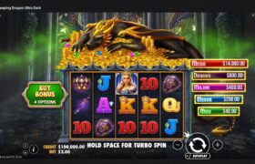 Screenshot cu noul slot Sleeping Dragon Ultra Dark dezvoltat de Pragmatic