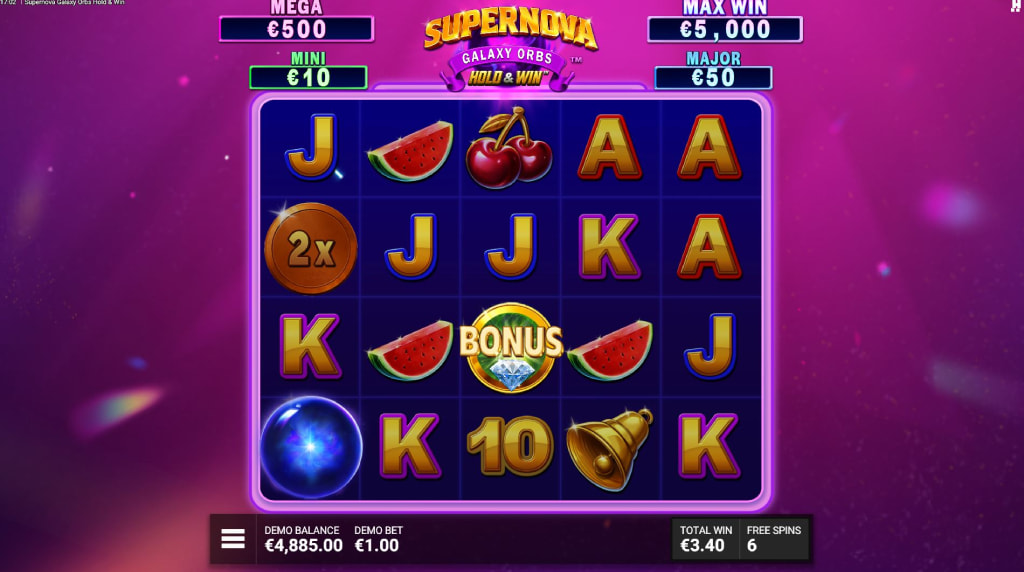 Screenshot van Supernova Galaxy Orbs Sphere Factor Bonusronde
