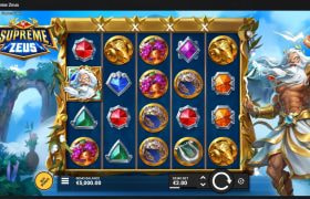Screenshot cu noul slot Supreme Zeus dezvoltat de Hacksaw Gaming