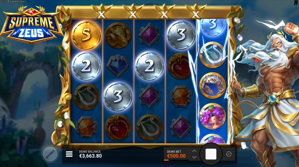 Screenshot van Supreme Zeus Bonusronde