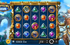 Screenshot van de nieuwe Supreme Zeus slot van Hacksaw Gaming