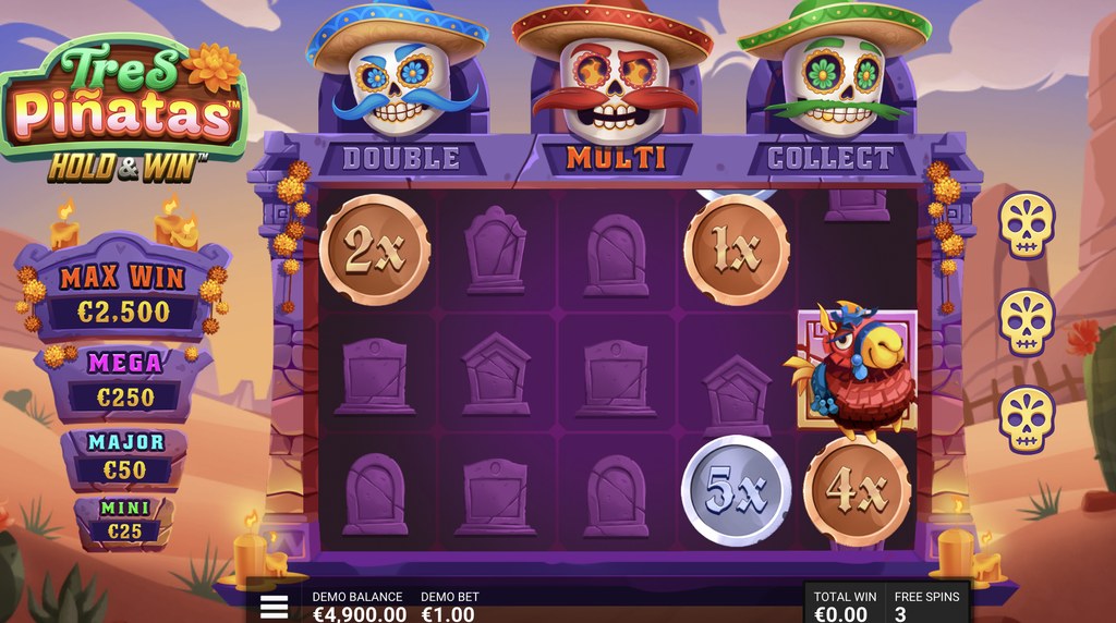 Screenshot from the Pinata Party of Tres Pinatas Hold & Win