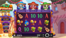 Screenshot van de nieuwe Tres Pinatas Hold & Win slot van Hacksaw Gaming
