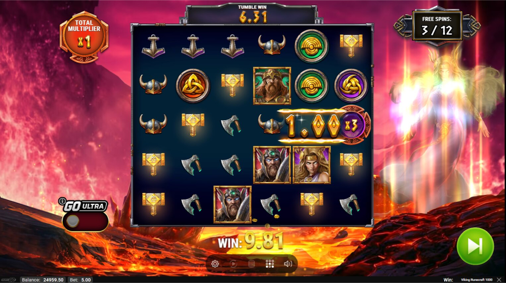 Screenshot from the Free Spins of Viking Runecraft 1000