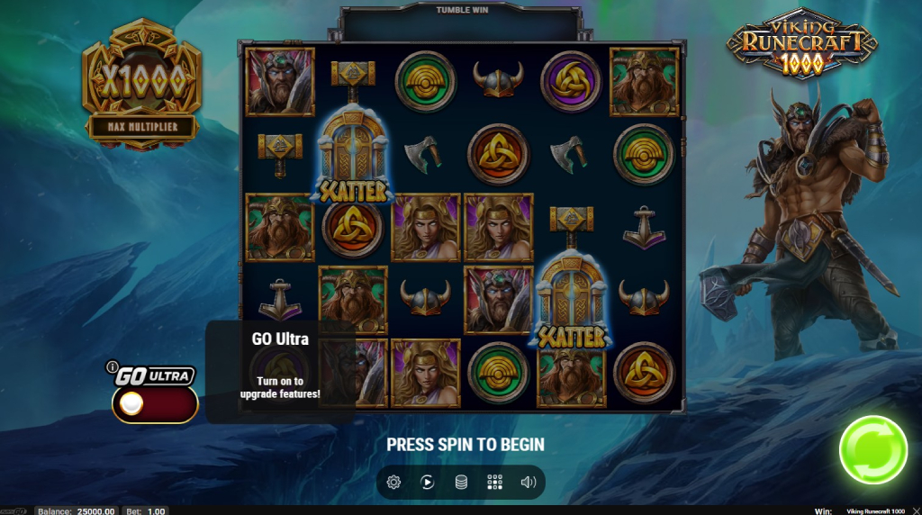 Screenshot della nuova slot Viking Runecraft 1000 di Play’n GO