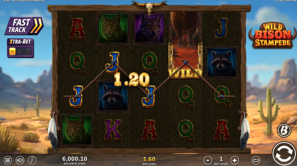 Screenshot from the New Wild Bison Stampede Slot by Slotmill