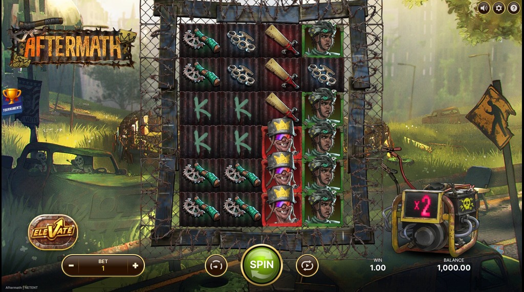 Screenshot from the New Aftermath Slot by NetEnt