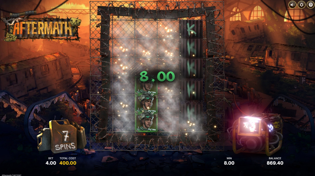 Skærmbillede af Free Spins i Aftermath