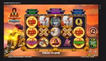 Screenshot cu noul slot Almighty Mustang Express 2 dezvoltat de Blueprint Gaming