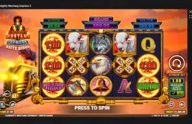 Screenshot cu noul slot Almighty Mustang Express 2 dezvoltat de Blueprint Gaming