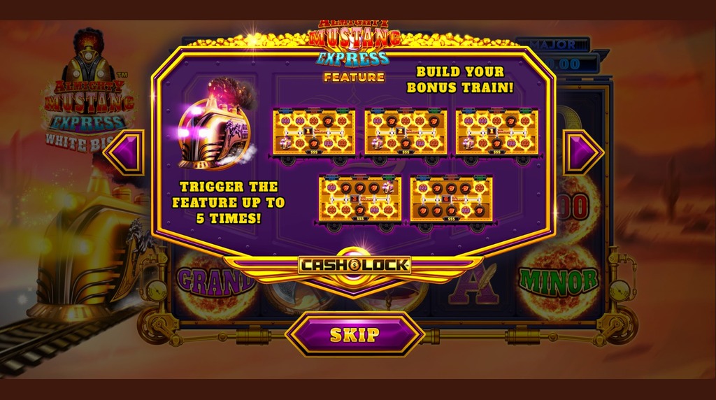 Screenshot della funzione Cash Lock di Almighty Mustang Express 2