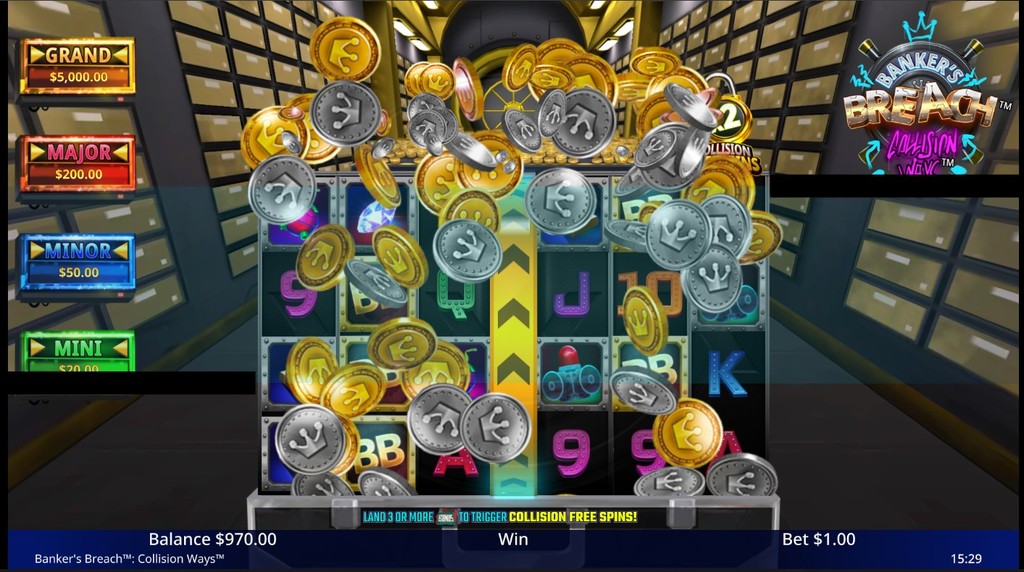 Screenshot from the Collision Free Spins of Banker's Breach