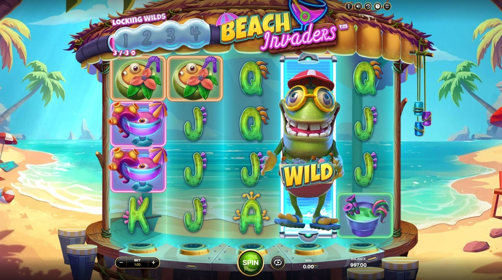 Screenshot van de slot Beach Invaders