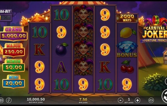 Screenshot from the New Carnival Joker Game by Slotmill