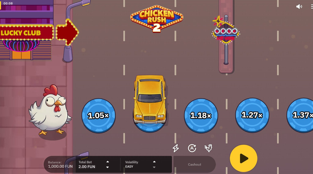 Screenshot della nuova slot Chicken Rush 2 di BGaming