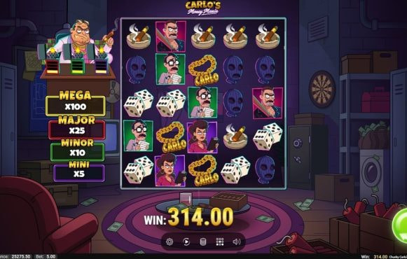Screenshot from the New Chunky Carlo's Money Mania Slot by Play'n GO