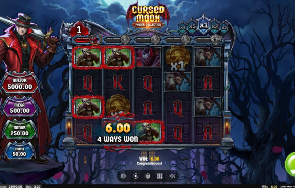 Screenshot from the New Cursed Moon Power Collection Slot by Play'n GO