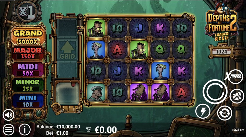Screenshot from the New Depths of Fortune 2 Slot by AvatarUX