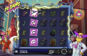 Screenshot fra den Nye Dr Zappo Slot af Hacksaw Gaming