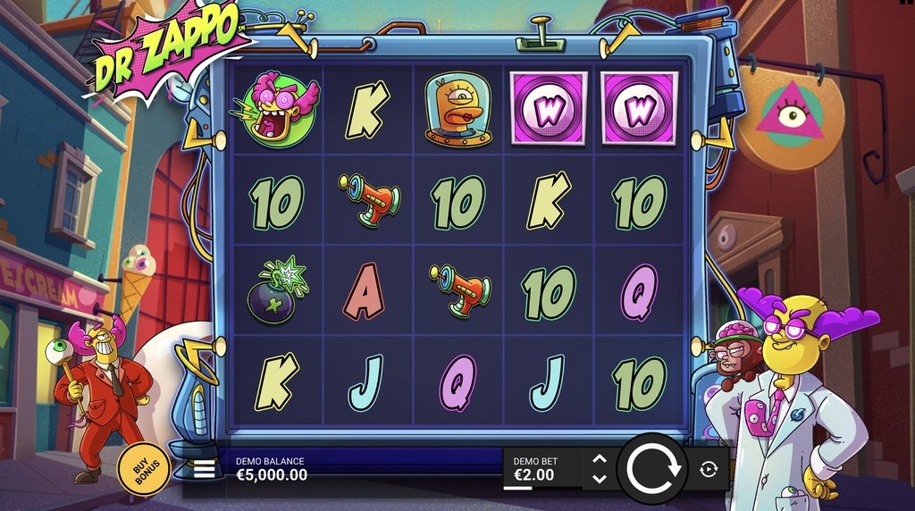 Screenshot from the New Dr Zappo Slot by Hacksaw Gaming