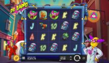 Screenshot van de nieuwe Dr Zappo slot van Hacksaw Gaming