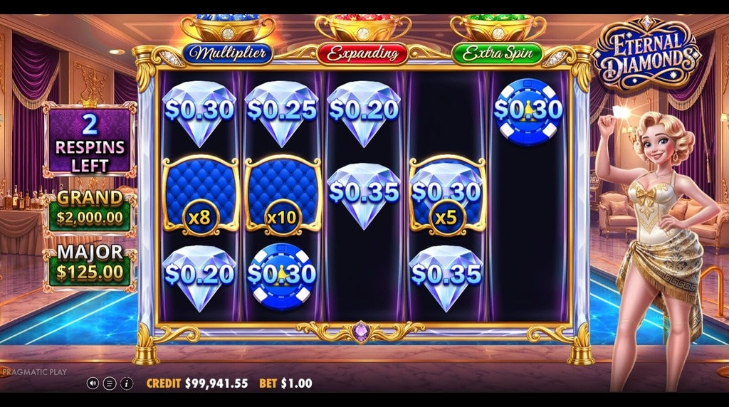 Screenshot from the Respin Round of Eternal Diamonds