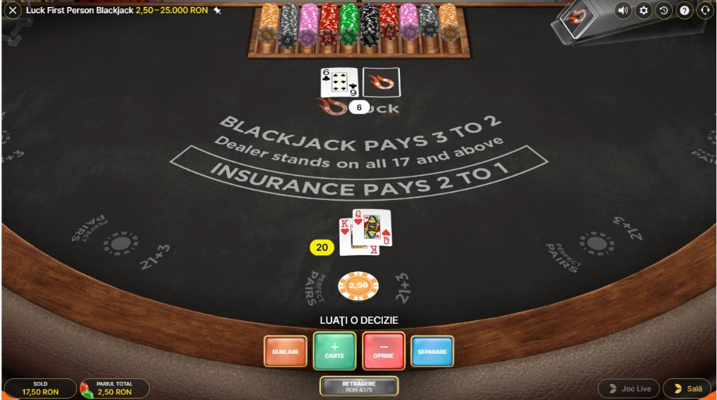 First Person Blackjack de la Evolution