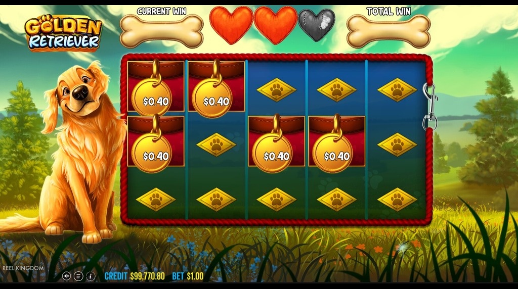 Screenshot from the Hold and Spin Bonus Feature of Golden Retriever