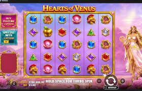 Screenshot cu noul slot Hearts of Venus dezvoltat de Pragmatic