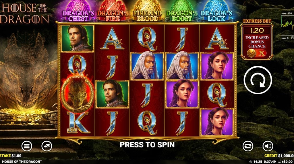 Screenshot della nuova slot House of the Dragon di Blueprint Gaming