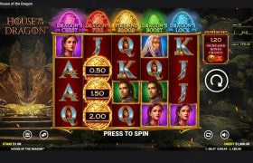 Screenshot cu noul slot House of the Dragon dezvoltat de Blueprint Gaming