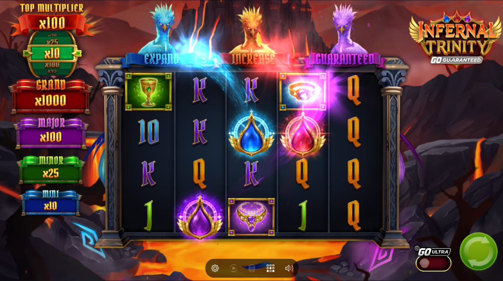 Screenshot fra den Nye Infernal Trinity Slot af Play’n GO