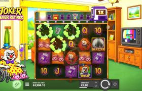 Screenshot fra den Nye Joker Never Retires Slot af Bullshark Gaming